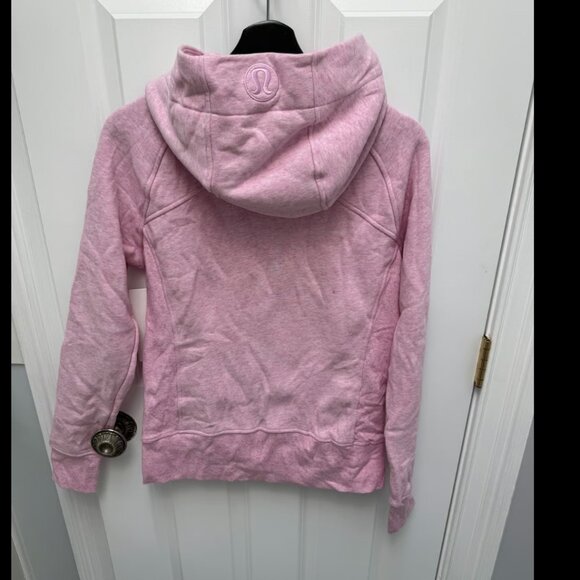 Lululemon Scuba Full-Zip Hoodie heathered vitapink Size 10 - Picture 4 of 4